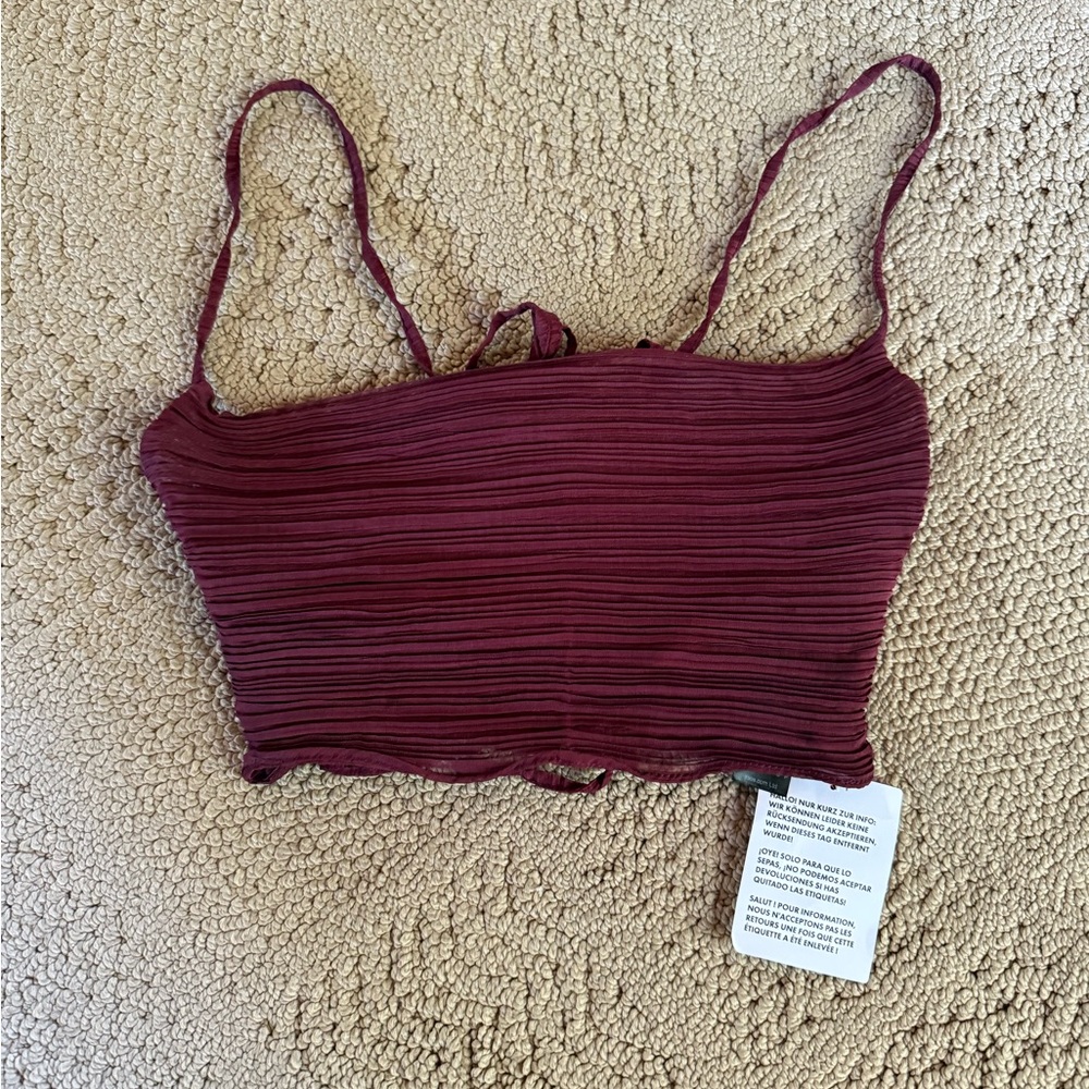 Topshop sheet ruffles crop top blouse 2